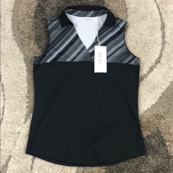 Lady Hagen Empower Collection Stripe Yoke polo - Picture 2 of 6